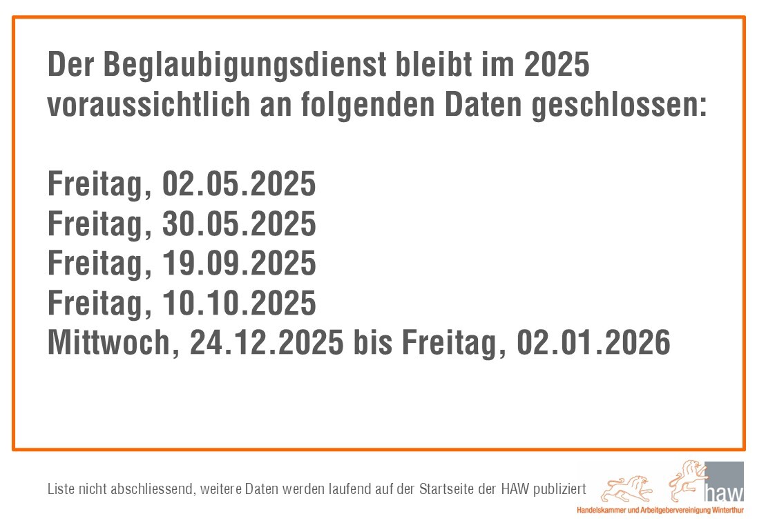 05_2025 Schliessungen 2025 inkl. Weihnachten