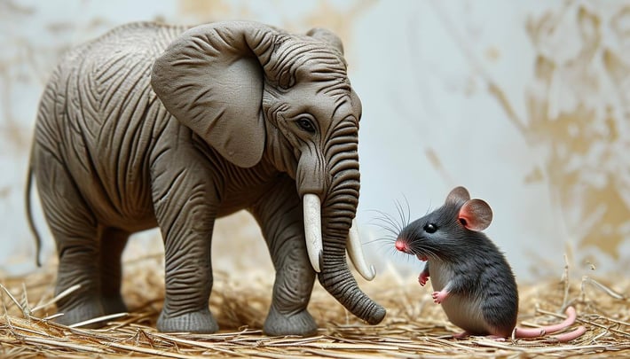 Elefant und Maus