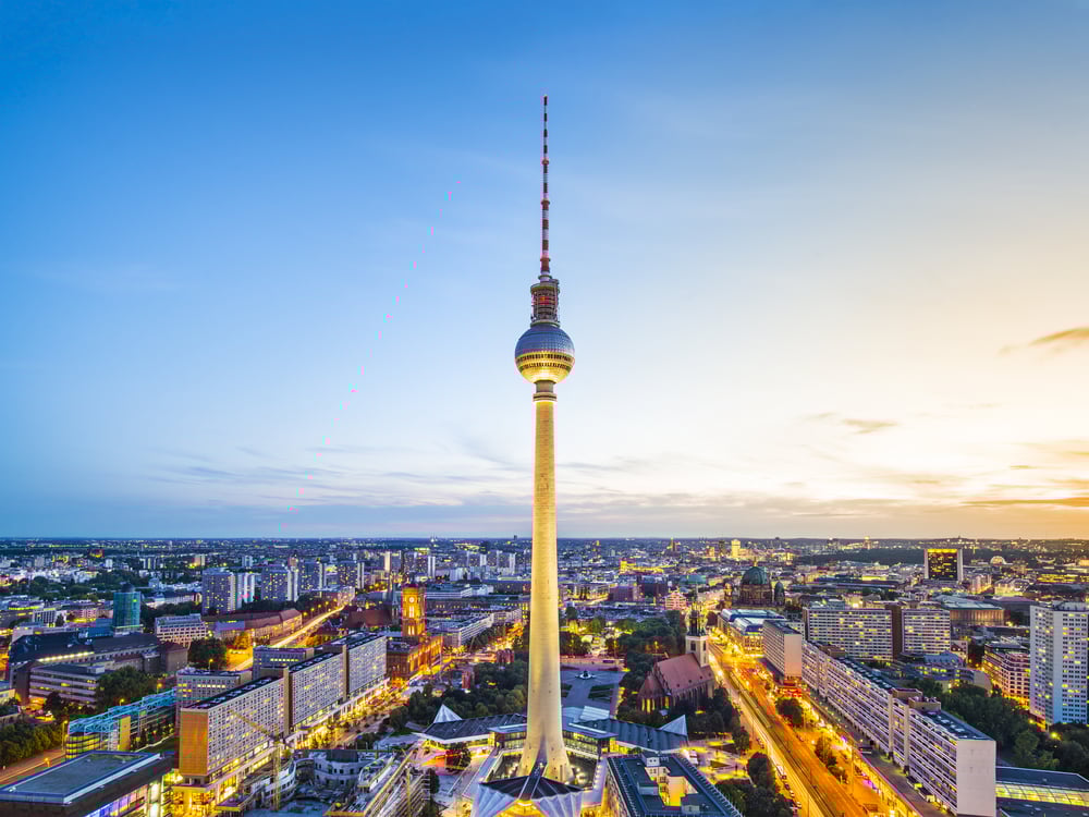 Berlin, Germany view of  TV Tower.