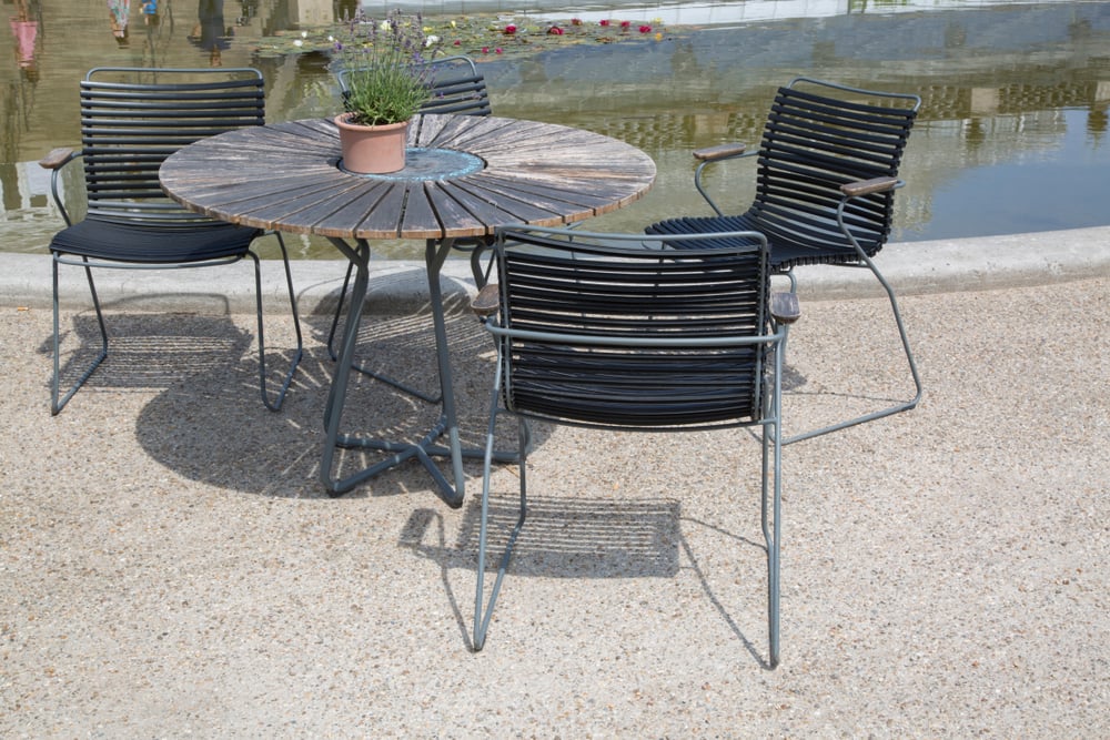 Cafe Table at Botanical Garden; Copenhagen; Denmark