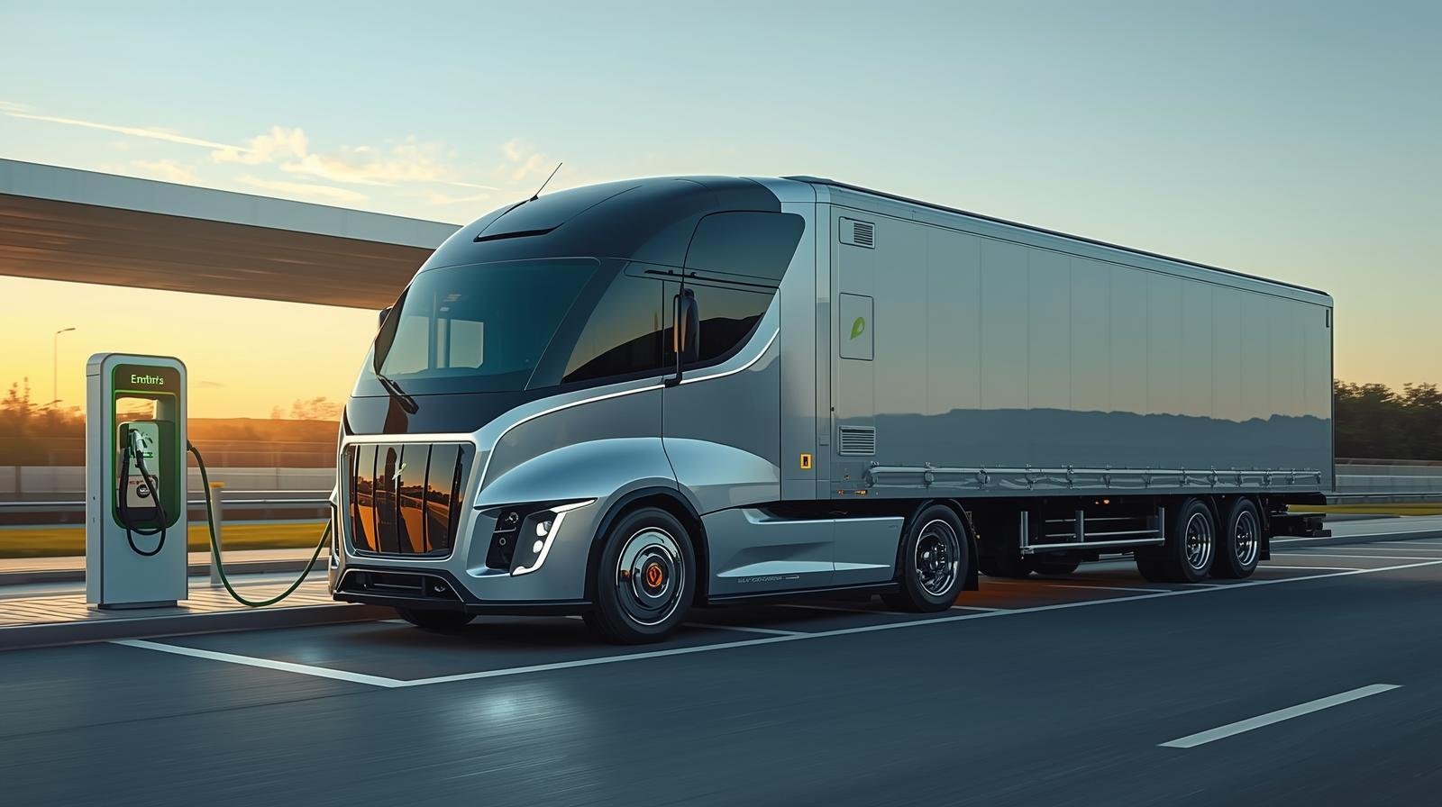 Schwerverkehr-Elektromobiltät Laden Speichern Fahren